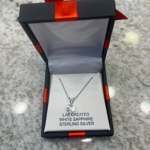 Sterling Silver White Sapphire Necklace